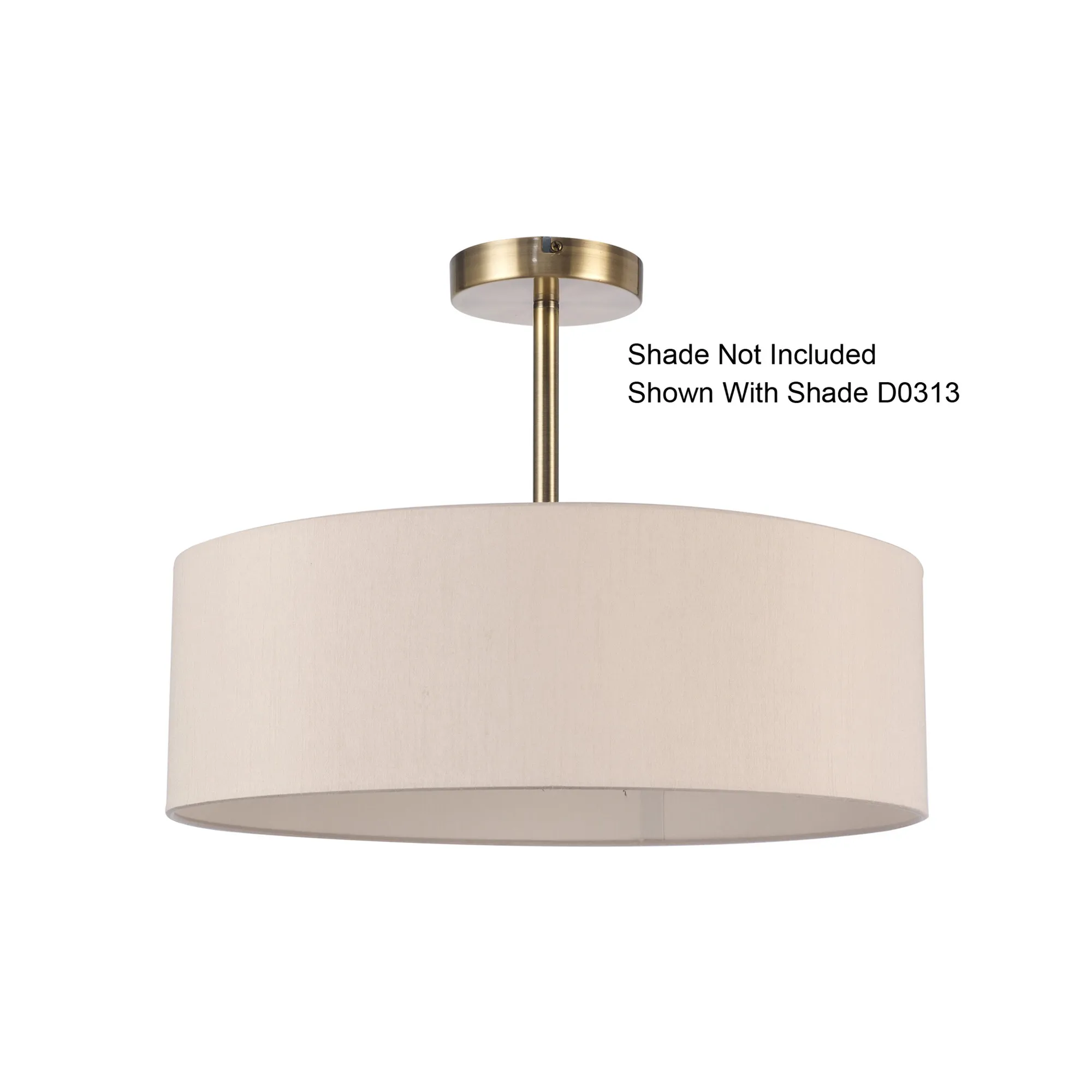 Baymont Semi Flush 3 Light Antique Brass D0337  Deco Baymont AB
